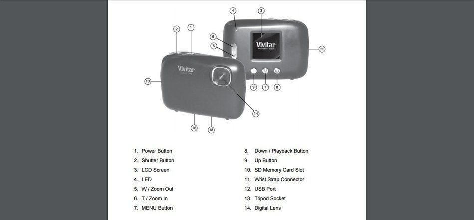 Vivitar V46-WHT 5.1MP Digital Camera with 1.8 tft, Colors May Vary N8