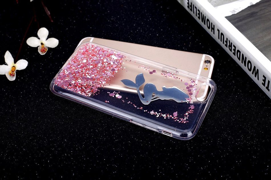 iPhone 6S Plus Case,iPhone 6/6S Plus Bling Glitter TPU Case,PHEZEN Mermaid Pattern Shiny Sparkling Glitter Flexible... N32