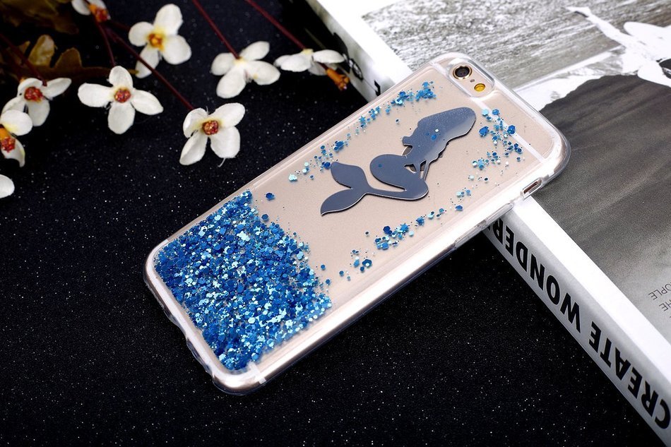 iPhone 6S Plus Case,iPhone 6/6S Plus Bling Glitter TPU Case,PHEZEN Mermaid Pattern Shiny Sparkling Glitter Flexible... N33