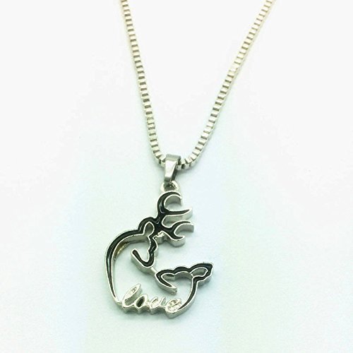 NEW Browning Deer with LOVE 42cm 1PCS black Pendants Chain Necklace