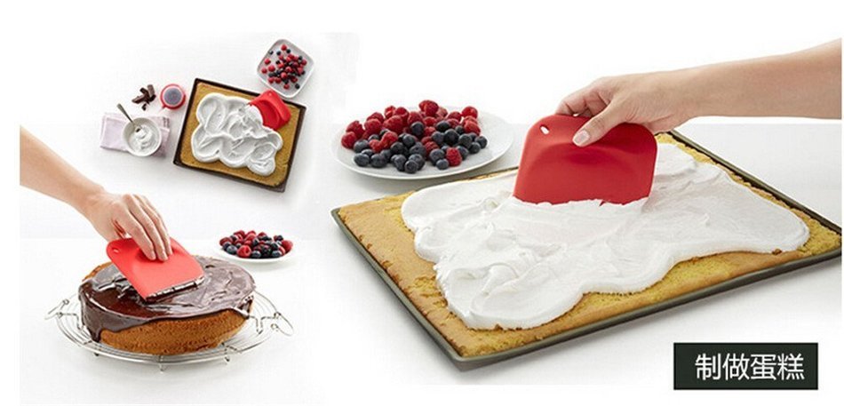 Yingwei Green Silicone Baking Cream Cake Smooth Cake Scraper Putty Spreader N2