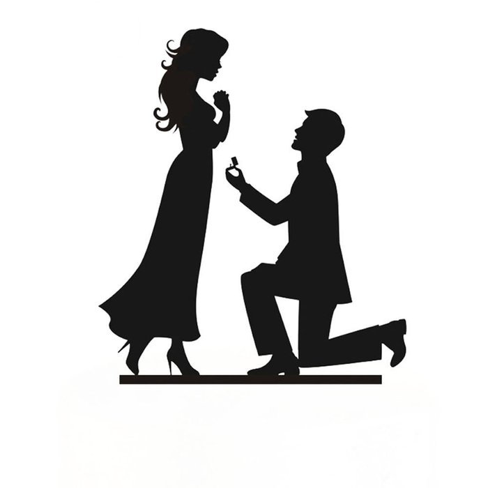 Black Cake Topper For Romantic Bride