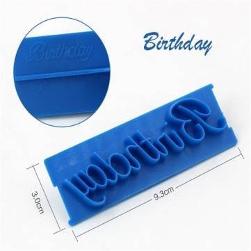 UR Bakeware Happy Birthday Letters Cake Cutter Embosser Biscuit Cookie Baking Molds N4