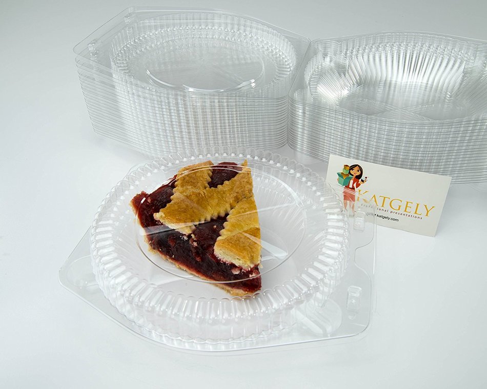 Katgely 6 Inch Plastic Pie Containers (Pack of 10)