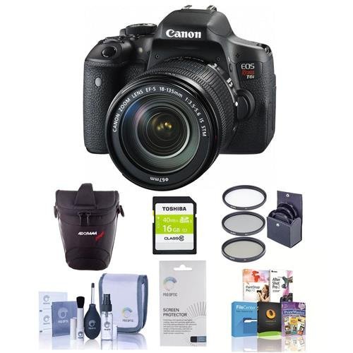 Canon EOS Rebel T6s DSLR Camera BUNDLE w/18-135mm f/3.5-5.6 Lens N2
