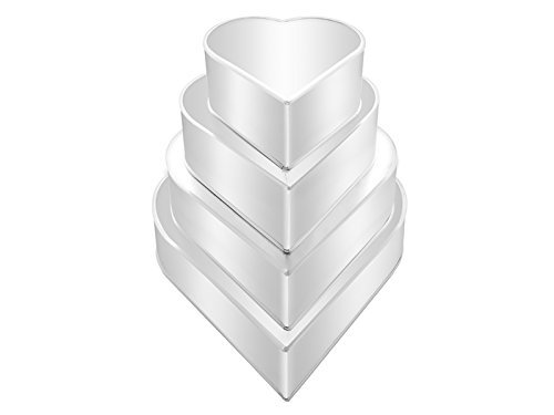 4 Tier Heart Multilayer Wedding Birthday Anniversary Baking Cake Tins Cake Pans 6" 8" 10" 12" - EUROTINS
