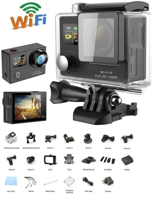 LegazoneSports Action Camera 12MP 1080P 2.0'' LCD 170&deg; Wide Angle Lens Waterproof Diving HD Camcorder Car DVR... N4