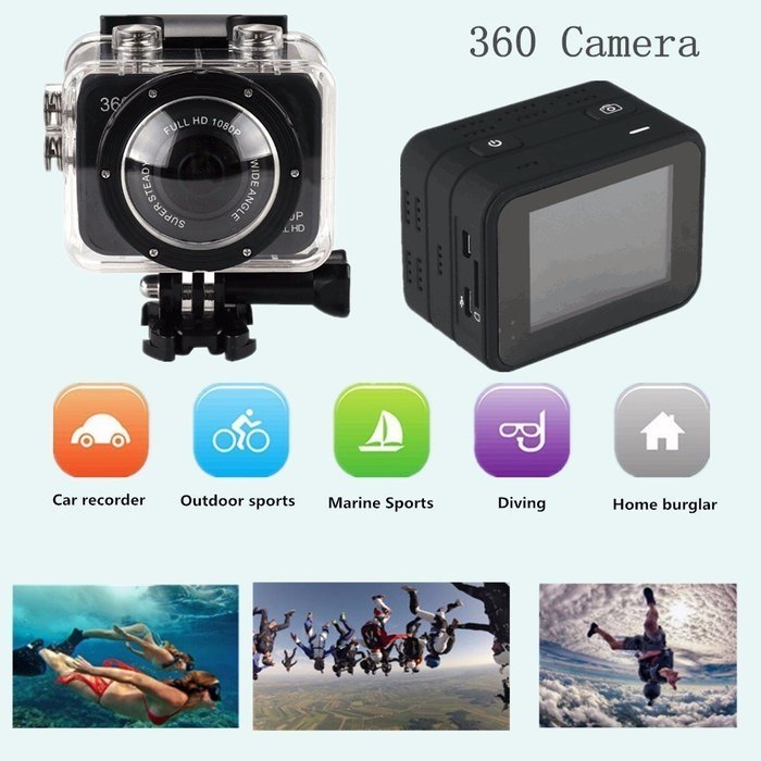 PINGKO WiFi 360 Degree Panoramic Camera 1648x1648 30fps Wireless 6G Multilayer Filter Lens Action Sports VR Mode...