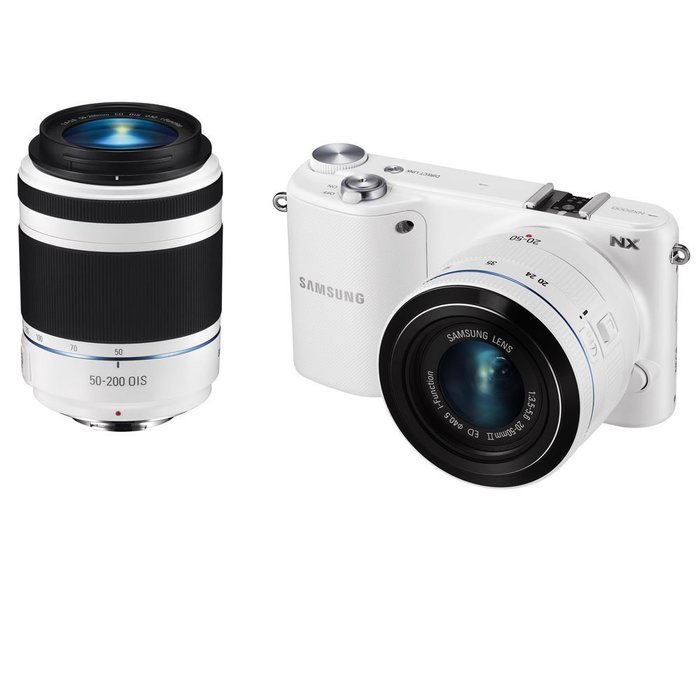 Samsung NX2000 20.3MP CMOS Smart WiFi Mirrorless Digital Camera with 20-50mm and 50-200mm Zoom Lens Bundle (Black) N22