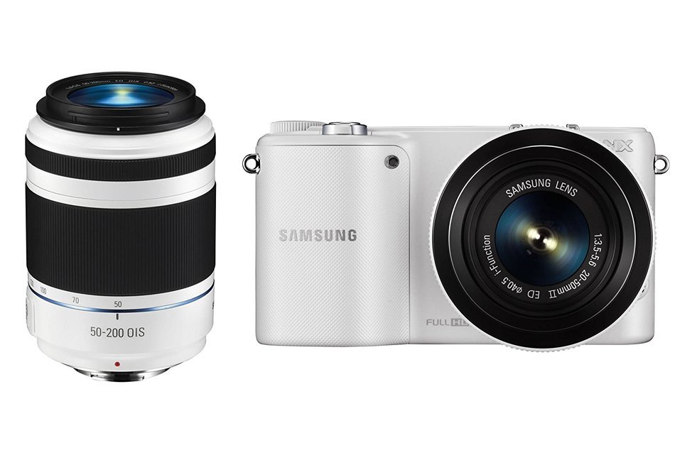 Samsung NX2000 20.3MP CMOS Smart WiFi Mirrorless Digital Camera with 20-50mm and 50-200mm Zoom Lens Bundle (Black) N24