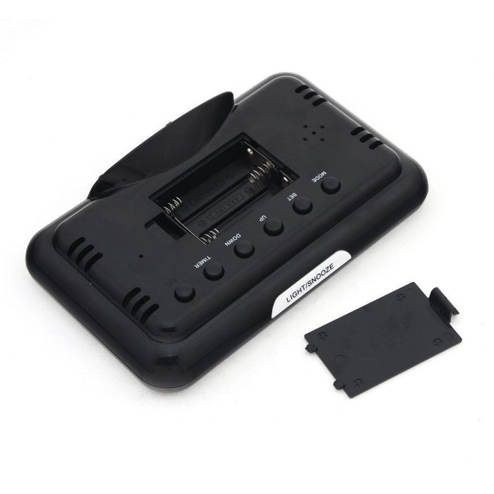 New Digital Voice Control Back-light LCD Atmos Clock Calendar Temp White Black Alarm Display N4