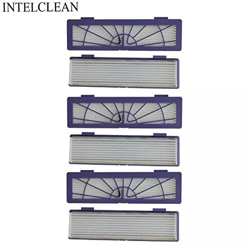 INTELCLEAN Accessories For 6-pack High-performance Filter Replacement + 3 Side Brushes for All Neato Botvac Series... N3