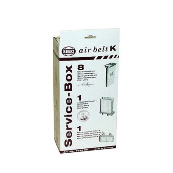 SEBO 6695AM Service Box for K Series Vacuum with 8 Filter Bags, Exhaust Filter and Pre-motor Microfilter