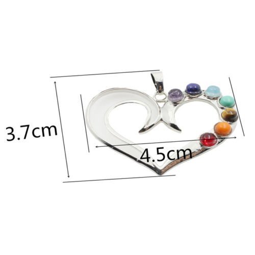 Natural Gemstones Healing Reiki 7 Chakra Moon Cross Charm Beads Pendant Necklace N12