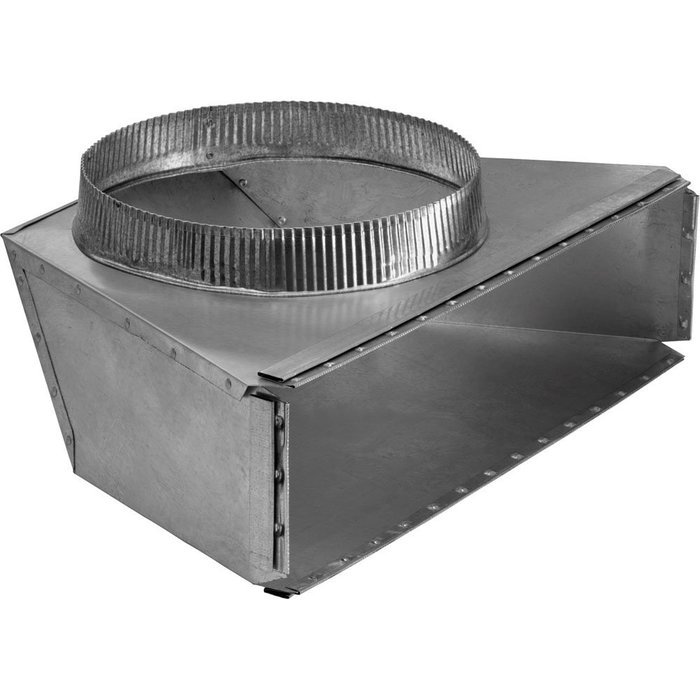 Broan 424 Rear Transition - 4-1/2" to 18-1/2" to 10" Round, Aluminum