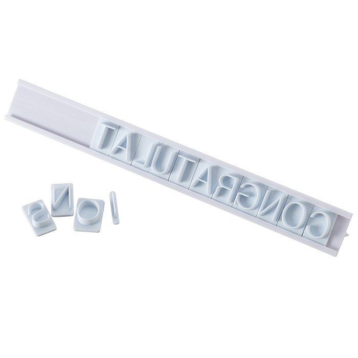 Cake Boss Decorating Tools Letter and Number Fondant Stamp Set, White N2