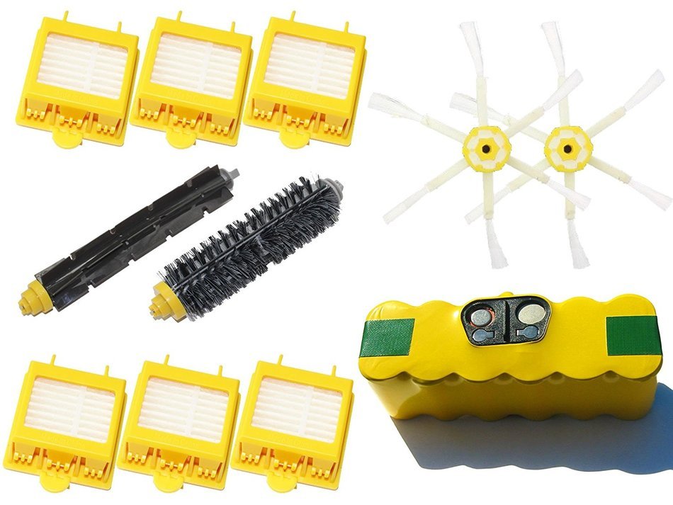 Replacement iRobot Roomba 770 Battery, Filters, 6-Arm Side Brush, Bristle Brush, Flexible Beater Brush - Kit Includes... N3