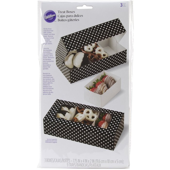 Wilton 415-1971 Dipped Treat Boxes, Black/White