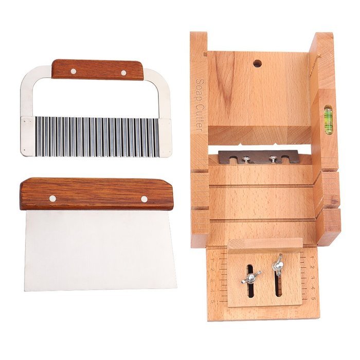 Peicees Adjustable New Wood Soap Mold Loaf Cutter Mold with 2pcs Wavy & Straight Planer Cutting Tool Set N4