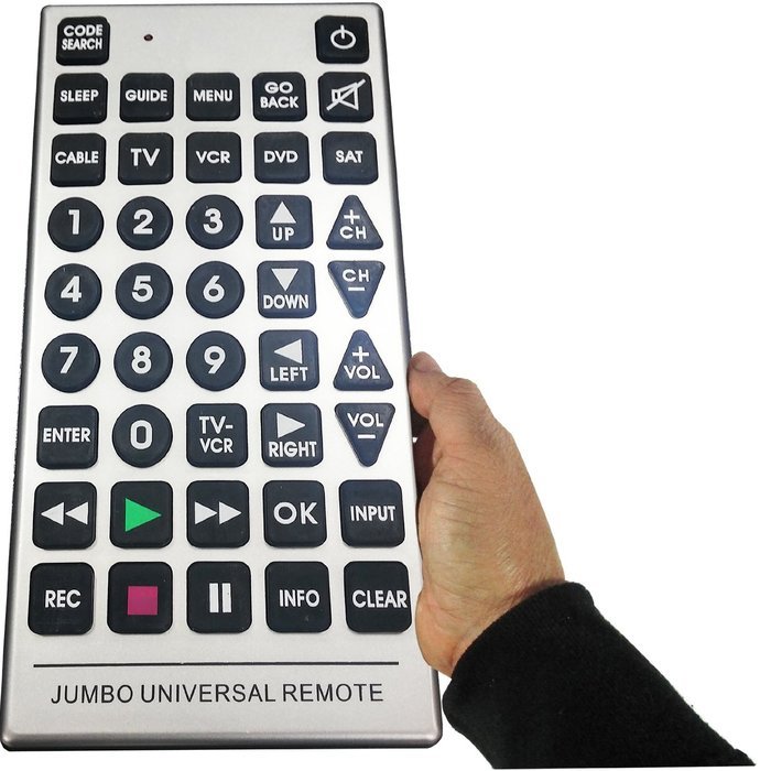 Boostwaves Universal Jumbo Remote Control TV-DVD-Cable It's Huge - Never Lose it!