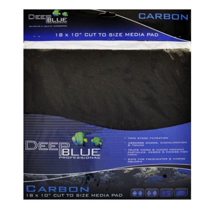 Activated Carbon Pad Cut-to-fit Filter Media 18 X 10 Fresh/saltwater Deep Blue
