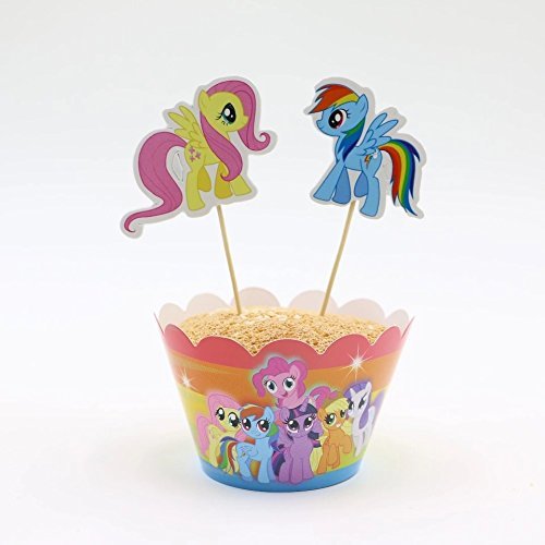12 set cupcake wrappers and toppers my little pony ,party decoration,kids party,