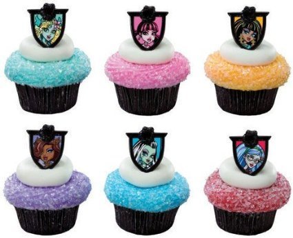 Monster High Cupcake Topper Rings (Set of 24)