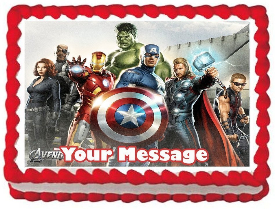 The Avengers Group ~ Edible Image Cake / Cupcake Topper decoration-7.5"x10"(1/4 sheet)