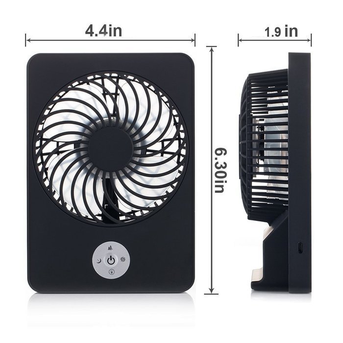FIONA Portable and Compact Mini USB Hand-held Fan, 3 Speed Rechargeable Table Fan for Home and Travel, 18650 Battery... N5