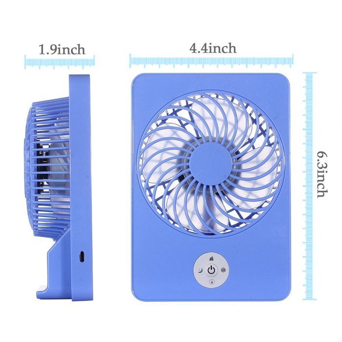 FIONA Portable and Compact Mini USB Hand-held Fan, 3 Speed Rechargeable Table Fan for Home and Travel, 18650 Battery... N9