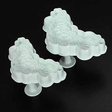 Sher Lace Cake Cookie Sugarcraft Decorating Tool Mold Mould Plunger Cutter,Set of 2