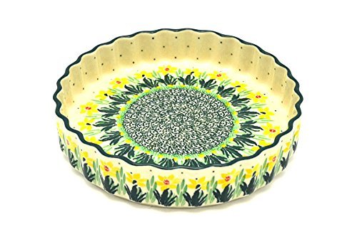 Polish Pottery Baker - Fluted Quiche - Small (7") - Daffodil