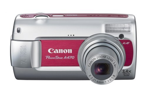 Canon PowerShot A470 7.1 MP Digital Camera with 3.4x Optical Zoom (Red) N4