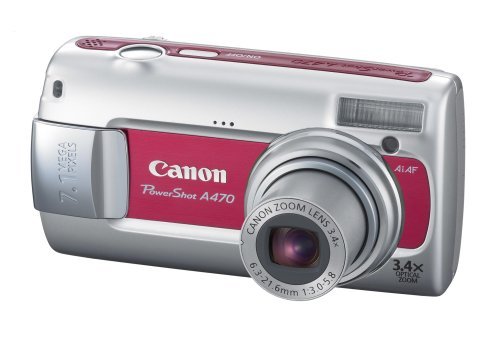 Canon PowerShot A470 7.1 MP Digital Camera with 3.4x Optical Zoom (Red) N5