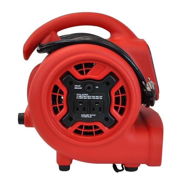 XPOWER P-230AT 1/5 HP 800 CFM 3 Speeds Mini Air Mover with 3-Hour Timer and Built-In Dual Outlets for Daisy Chain... N4