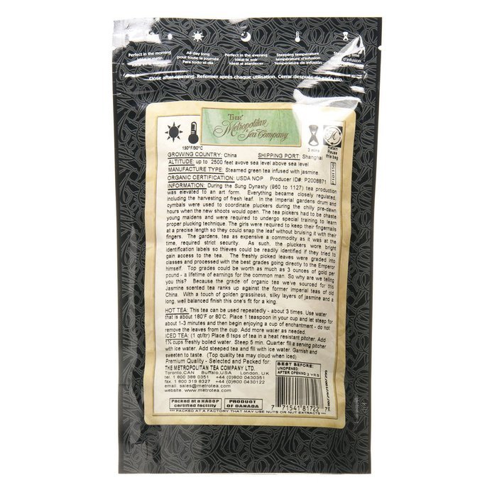 Metropolitan Tea Discovery Loose Tea Pack, Organic Jasmine Gold Organic, 100gm