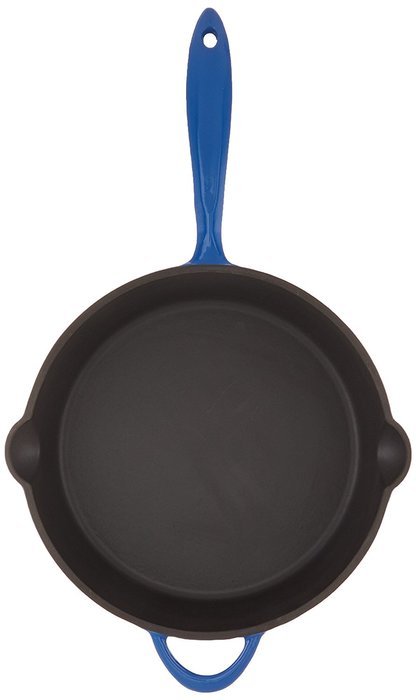 Mario Batali Enameled Cast Iron 12-Inch Open Saute Pan by Dandk, Cobalt