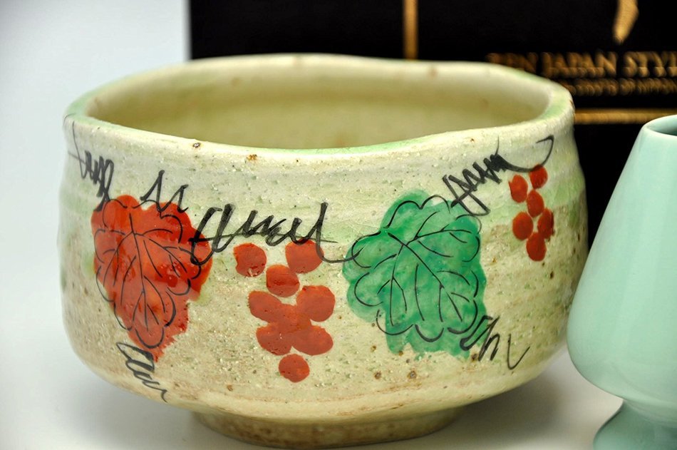 Japanese Mino Yaki ware Matcha Bowl And Tea Ceremony Set Green Tea 12.3 / 12.3 / 7.2cm (4.8 / 4.8 / 2.8inch)[7439]