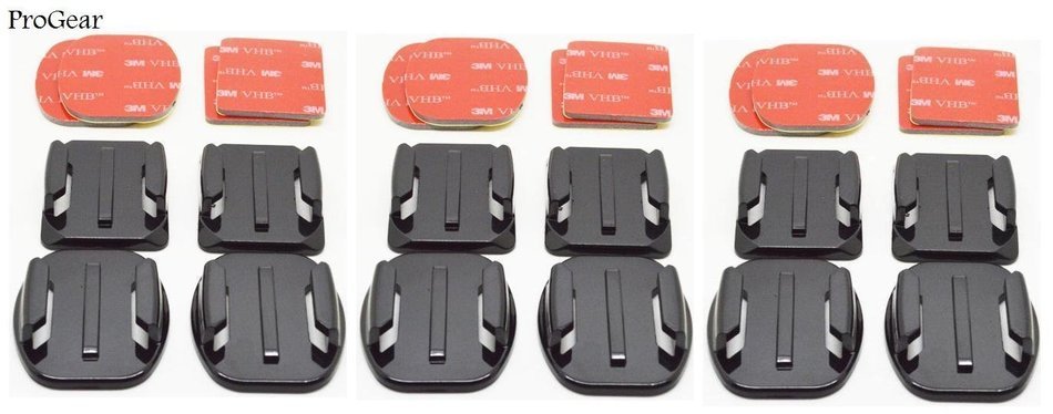 ProGear 6X Curved Mounts and 6X Flat Mounts With 3M Adhesive Pads For GoPro Hero 4/3+/3/2/1 Everything Included
