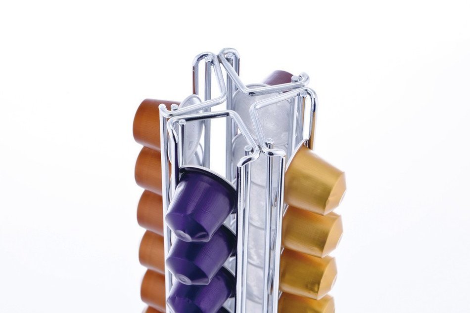 Meelio Nespresso Coffee Capsules Holder Carousel,40 Nespresso Pods (Coffee pods are not included),Silver