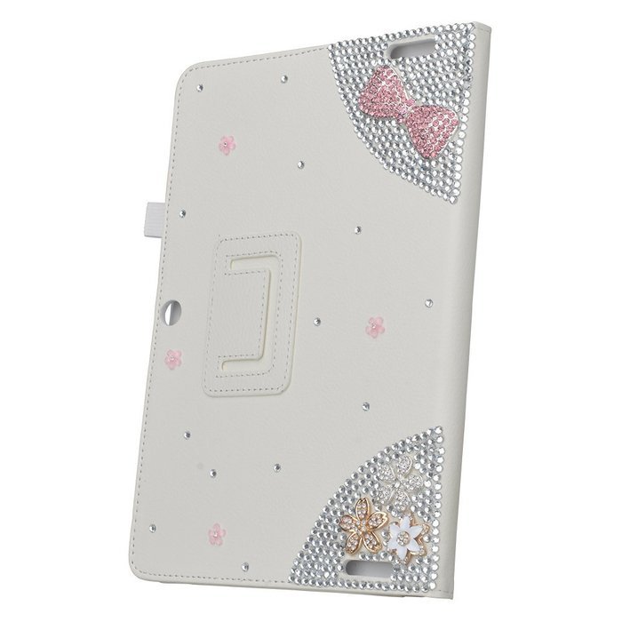 KAKA(TM) 3D Handmade Rhinestone Crystal PU Leather Stand Folding Protective Tablet Case Cover For Acer Iconia... N14