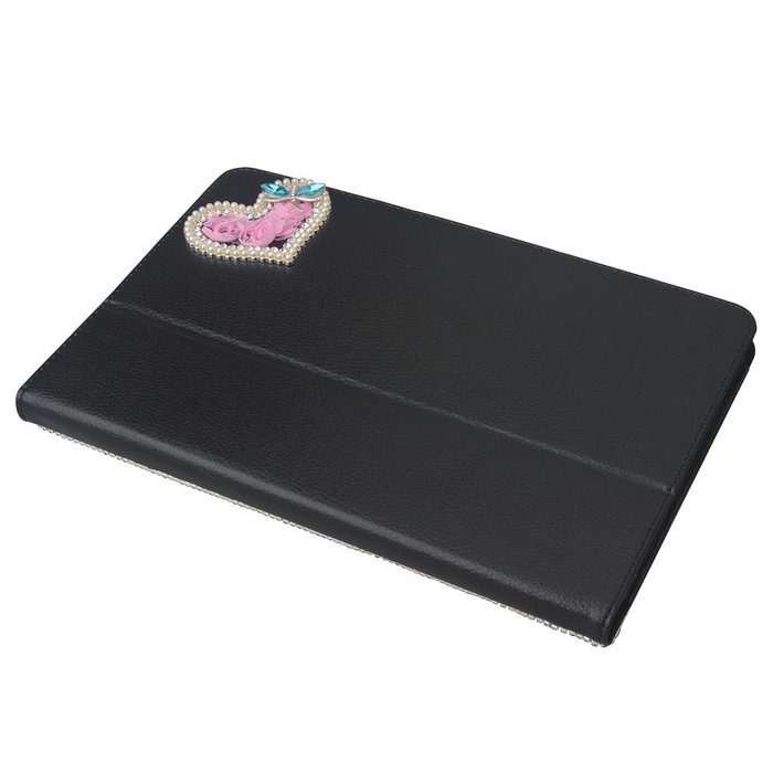KAKA(TM) 3D Handmade Rhinestone Crystal PU Leather Stand Folding Protective Tablet Case Cover For Acer Iconia... N19