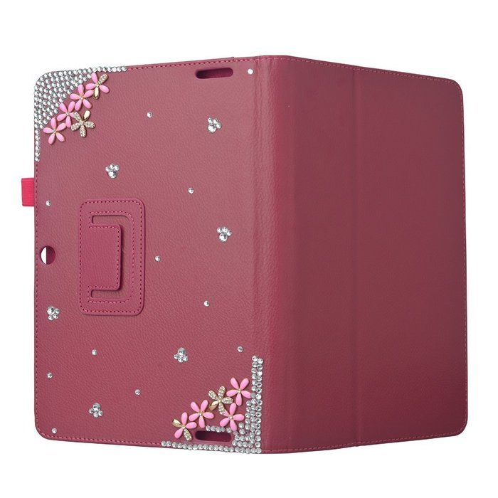 KAKA(TM) 3D Handmade Rhinestone Crystal PU Leather Stand Folding Protective Tablet Case Cover For Acer Iconia... N21