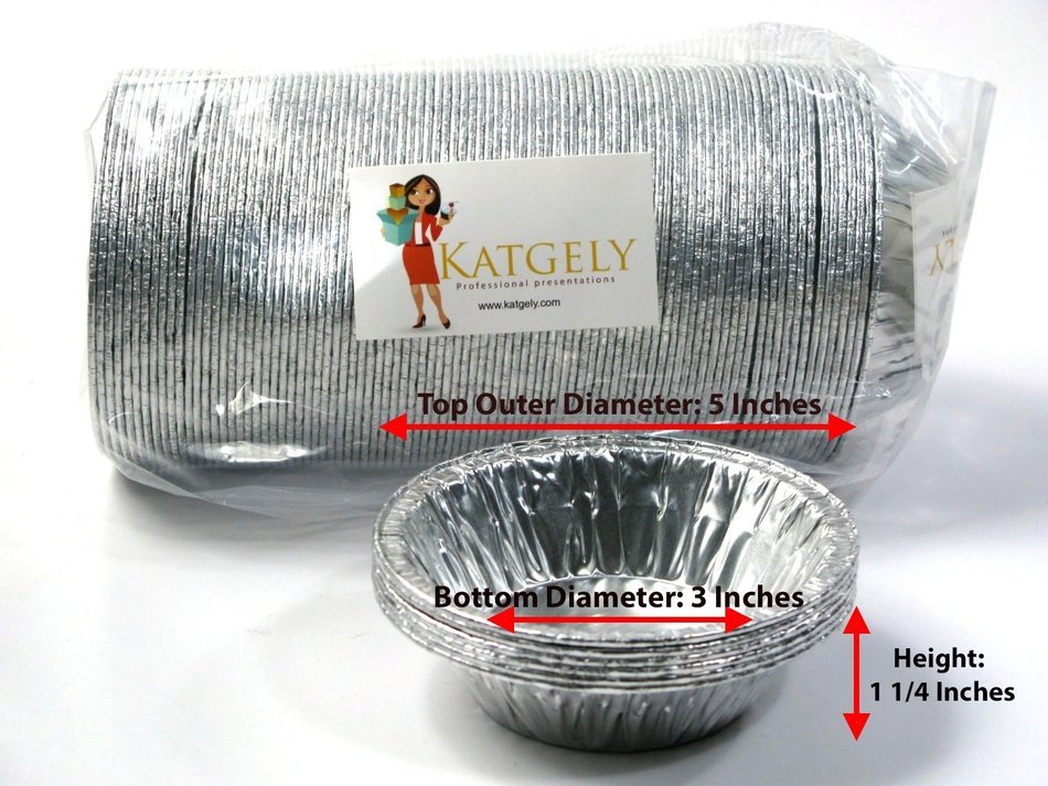 Katgely 7 Oz Aluminum Casserole Pot Pie Pans (Pack of 100)