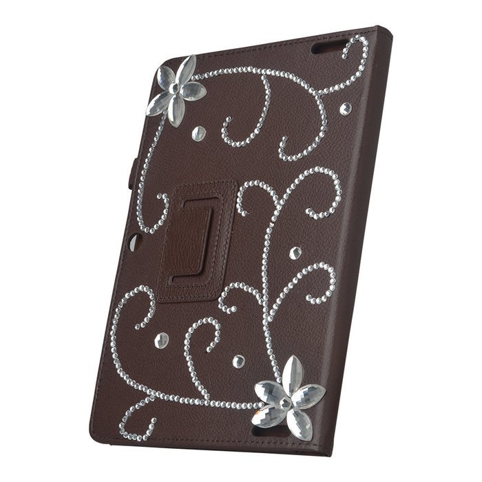 KAKA(TM) 3D Handmade Rhinestone Crystal PU Leather Stand Folding Protective Tablet Case Cover For Acer Iconia... N23