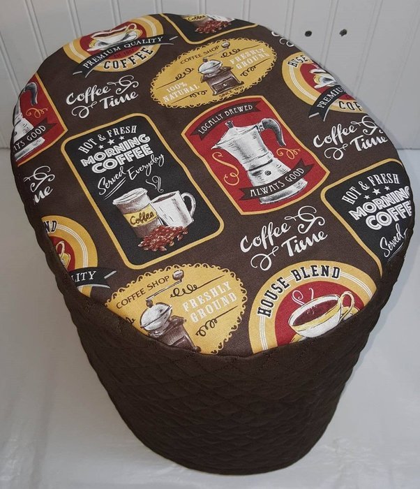 Quilted Morning Coffee Themed Keurig Coffee Brewing Systems Cover (B40/B45/K45, B60/K65, B145/K145, Red) N3