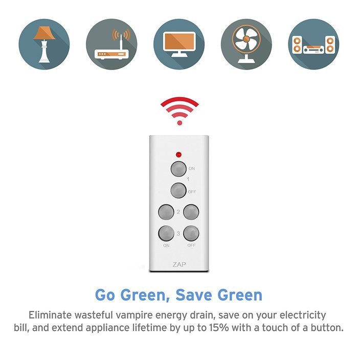 Etekcity Wireless Remote Control Electrical Outlet Switch for Household Appliances, White (Learning Code, 1Rx-... N13