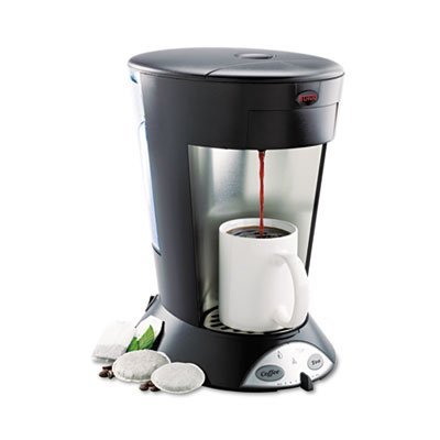 My Cafe Pour-Over Commercial Grade Coffee/Tea Pod Brewer, Stainless Steel, Black, Sold as 1 Each