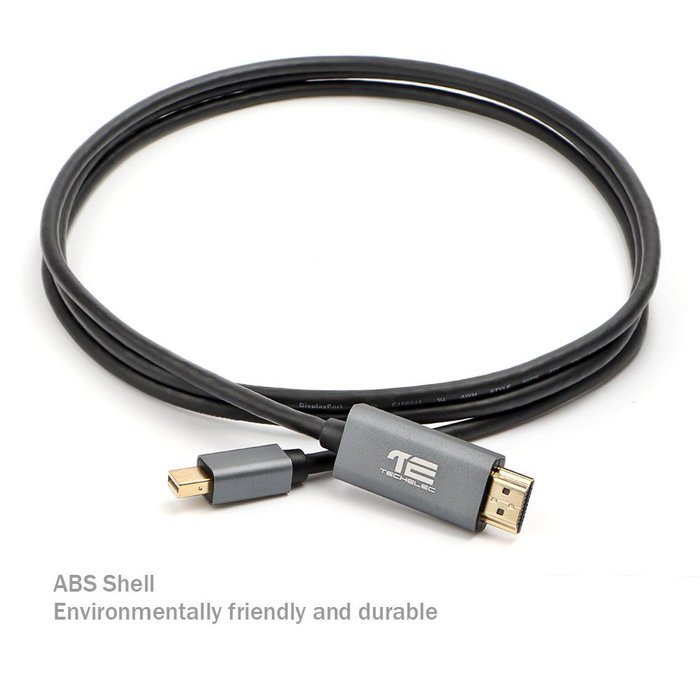 TechElec Gold Plated Mini DisplayPort to HDMI HDTV Thunderbolt Compatible Cable, 6 Feet, Black N7