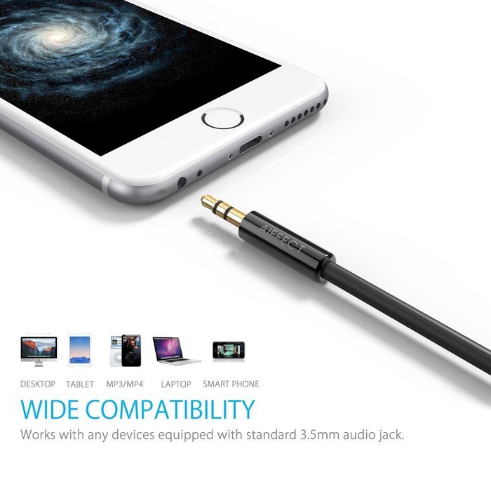 AIFFECT 6.6Ft 3.5mm to 2 RCA Stereo Audio Cable, Premium 3.5mm Aux to RCA Adapter Cable N4